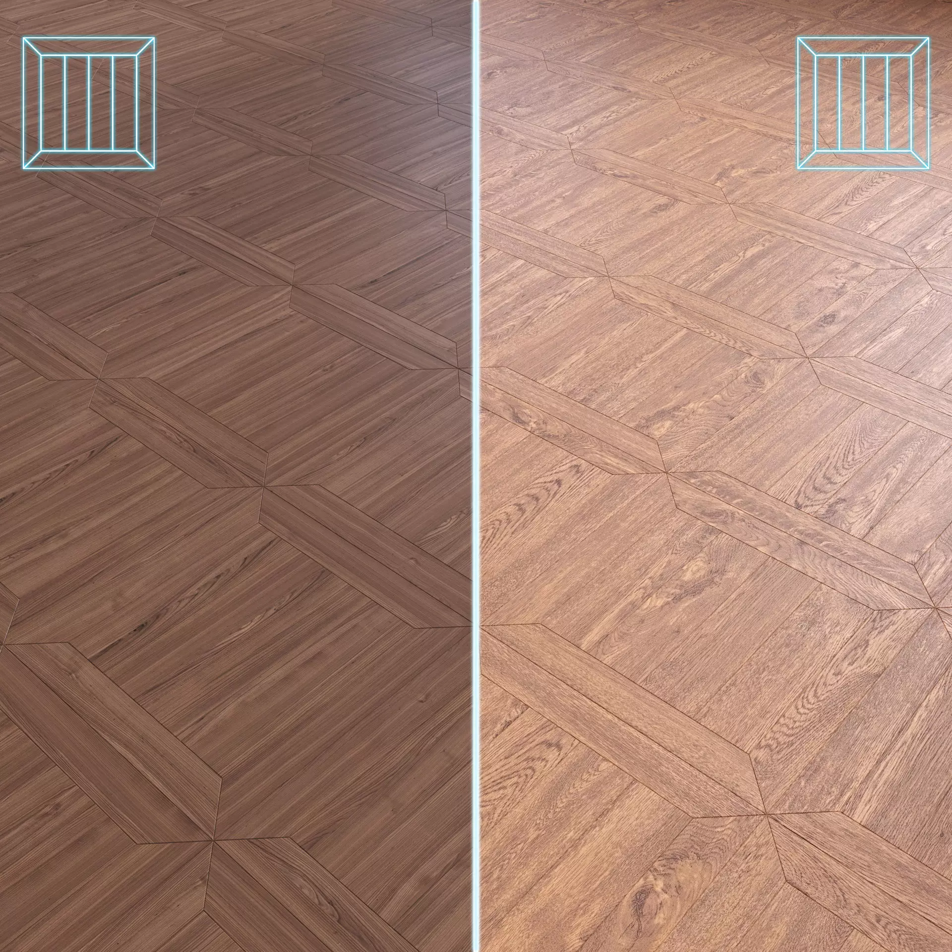 Parquet - Laminate - Wooden floor 2 in 1 Low-poly 3D model
