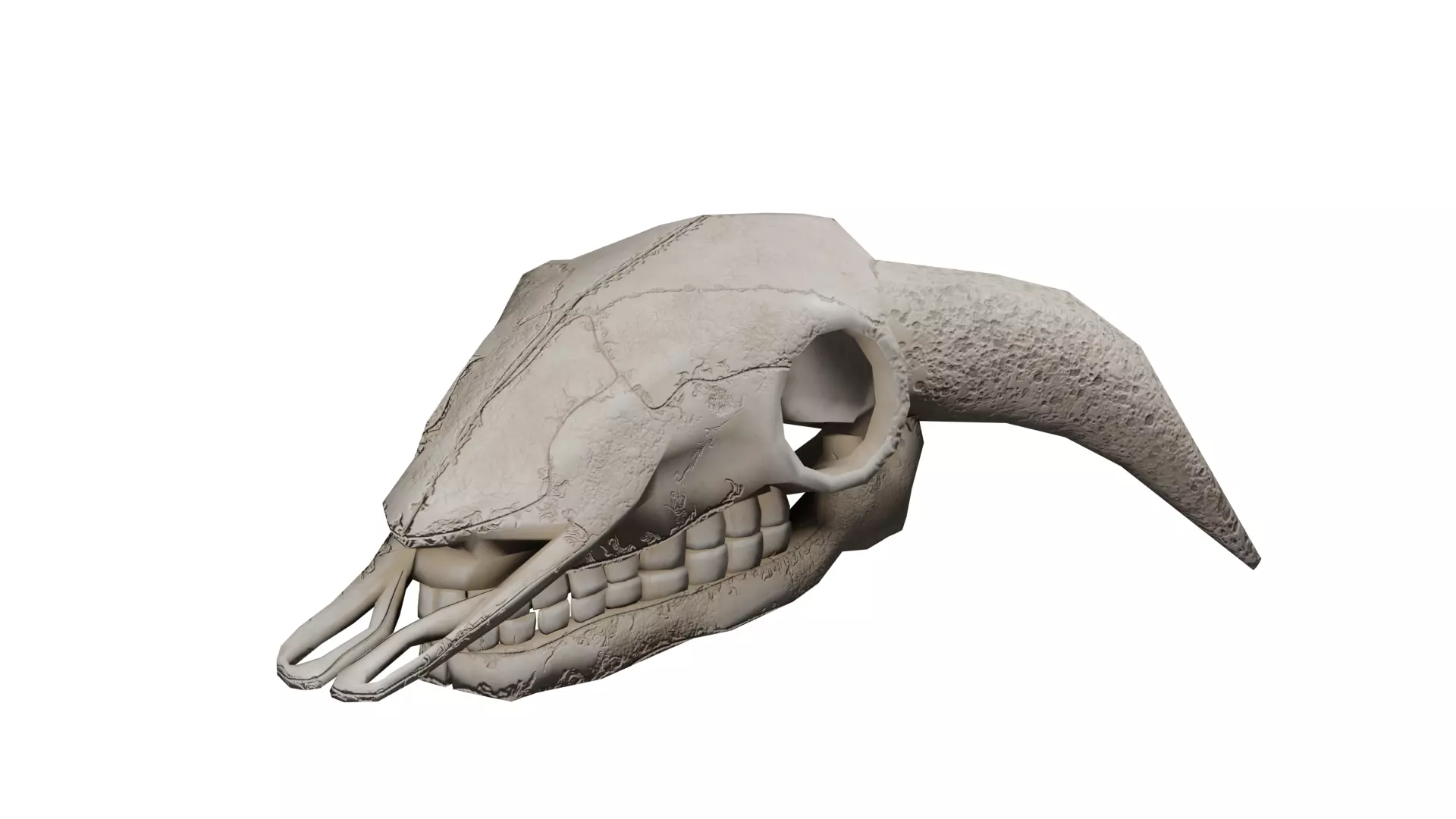 Game optimized Demon Cow Skull Creature Low-poly 3D model