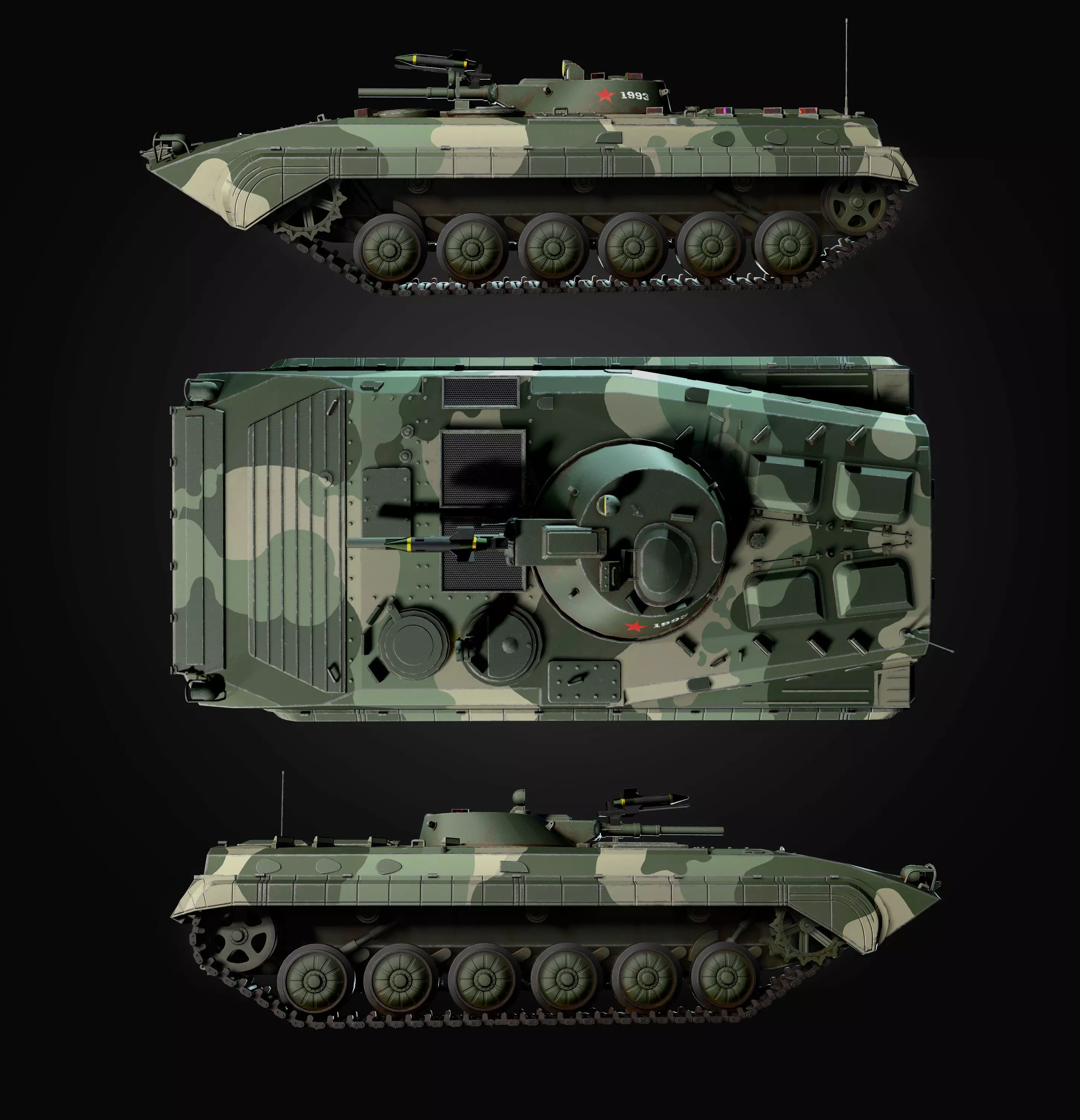 BMP1Tank Low-poly 3D model_0