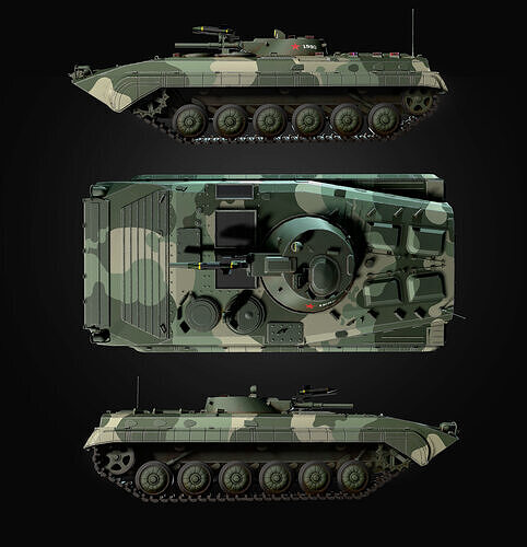 BMP1Tank Low-poly 3D model