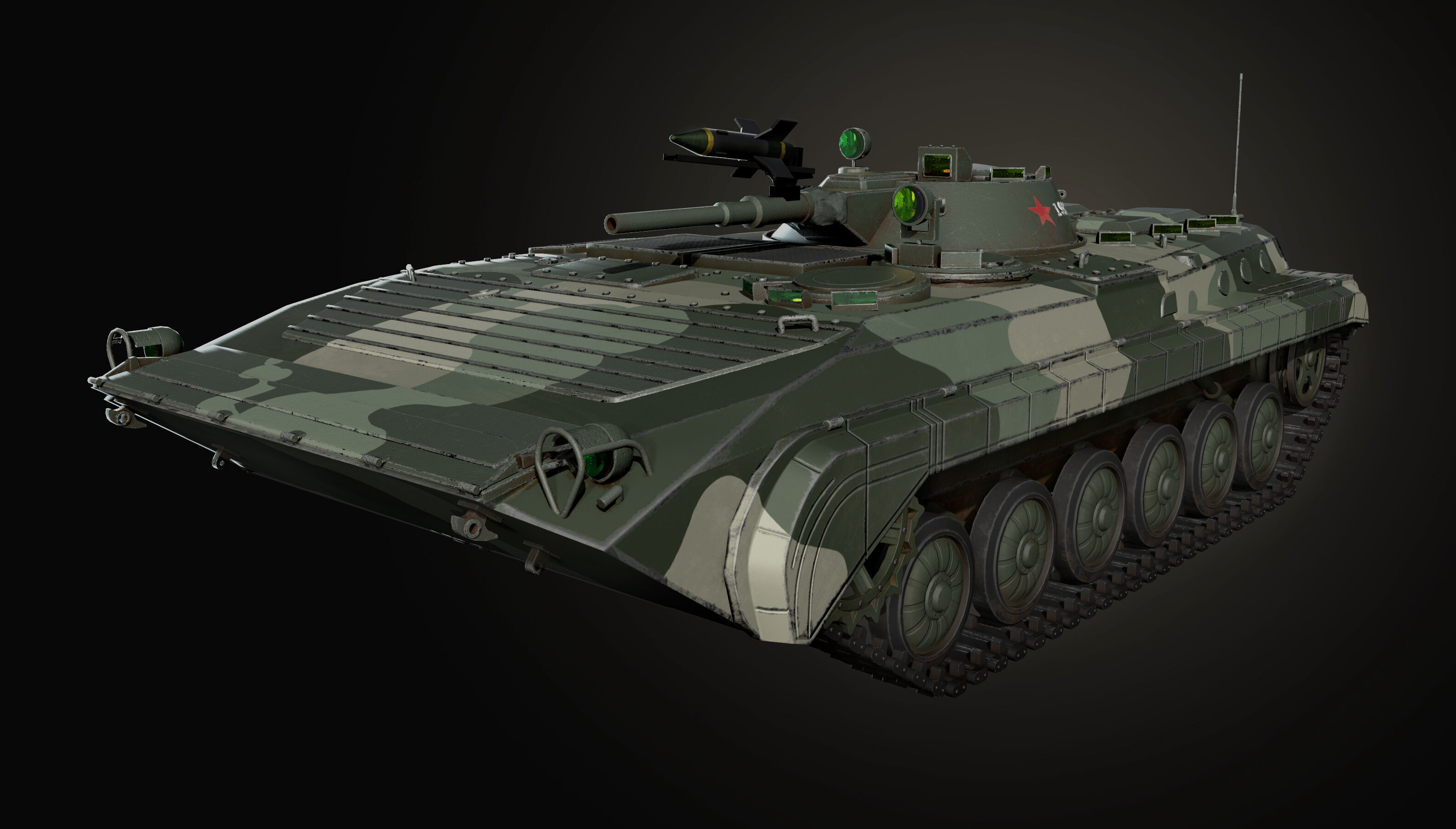 BMP1Tank Low-poly 3D model_1