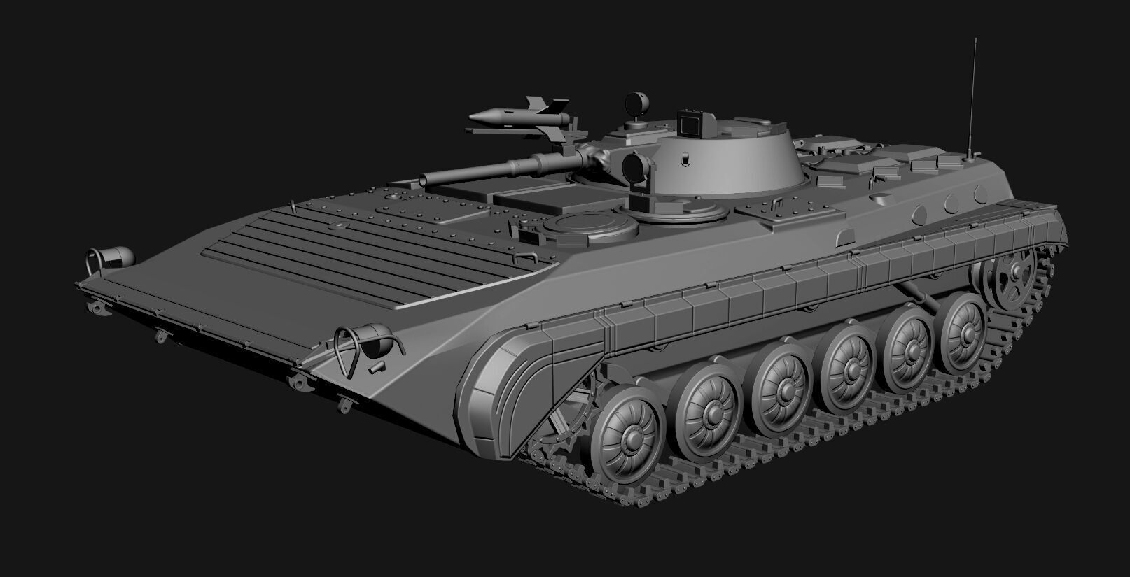 BMP1Tank Low-poly 3D model_3