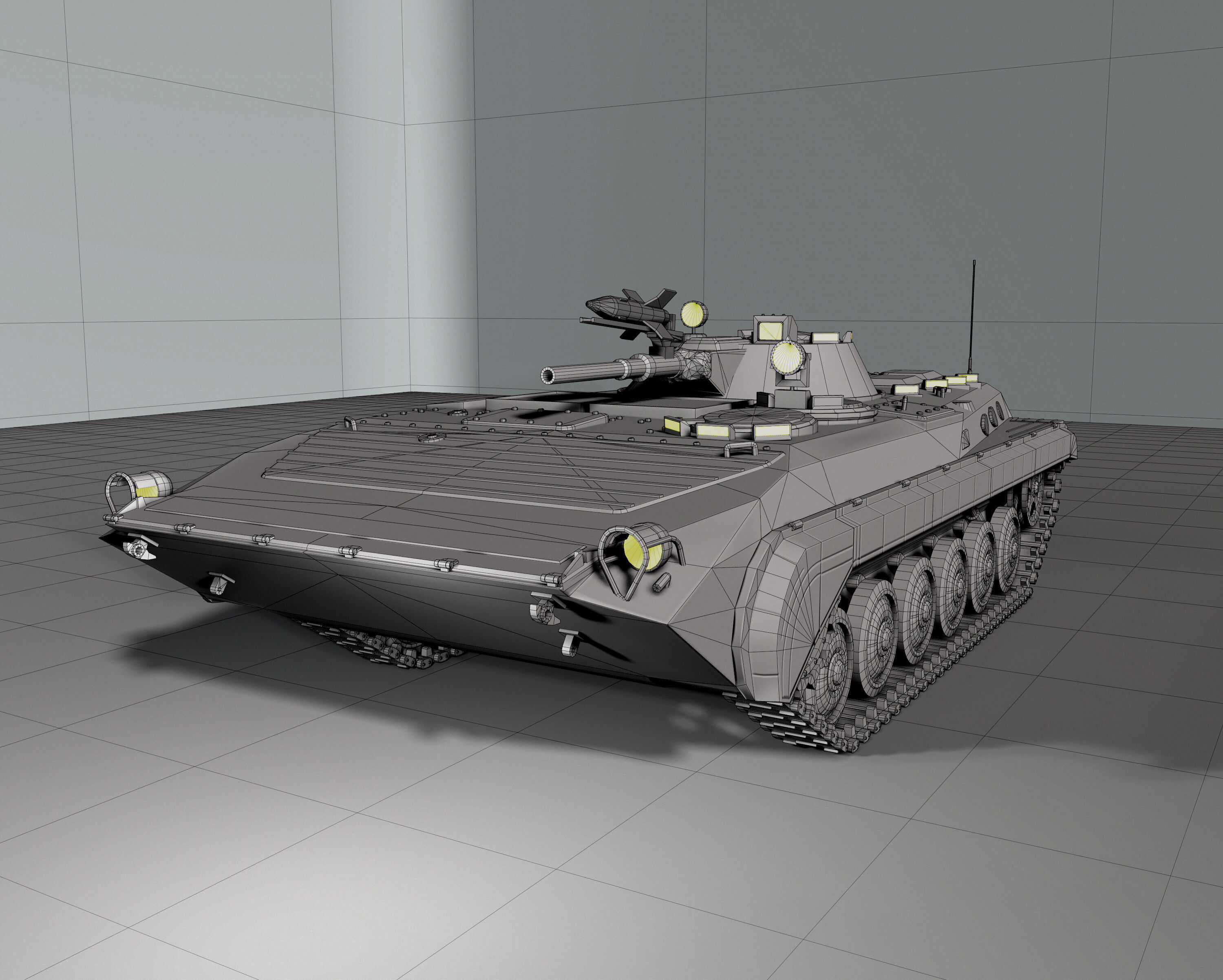 BMP1Tank Low-poly 3D model_4