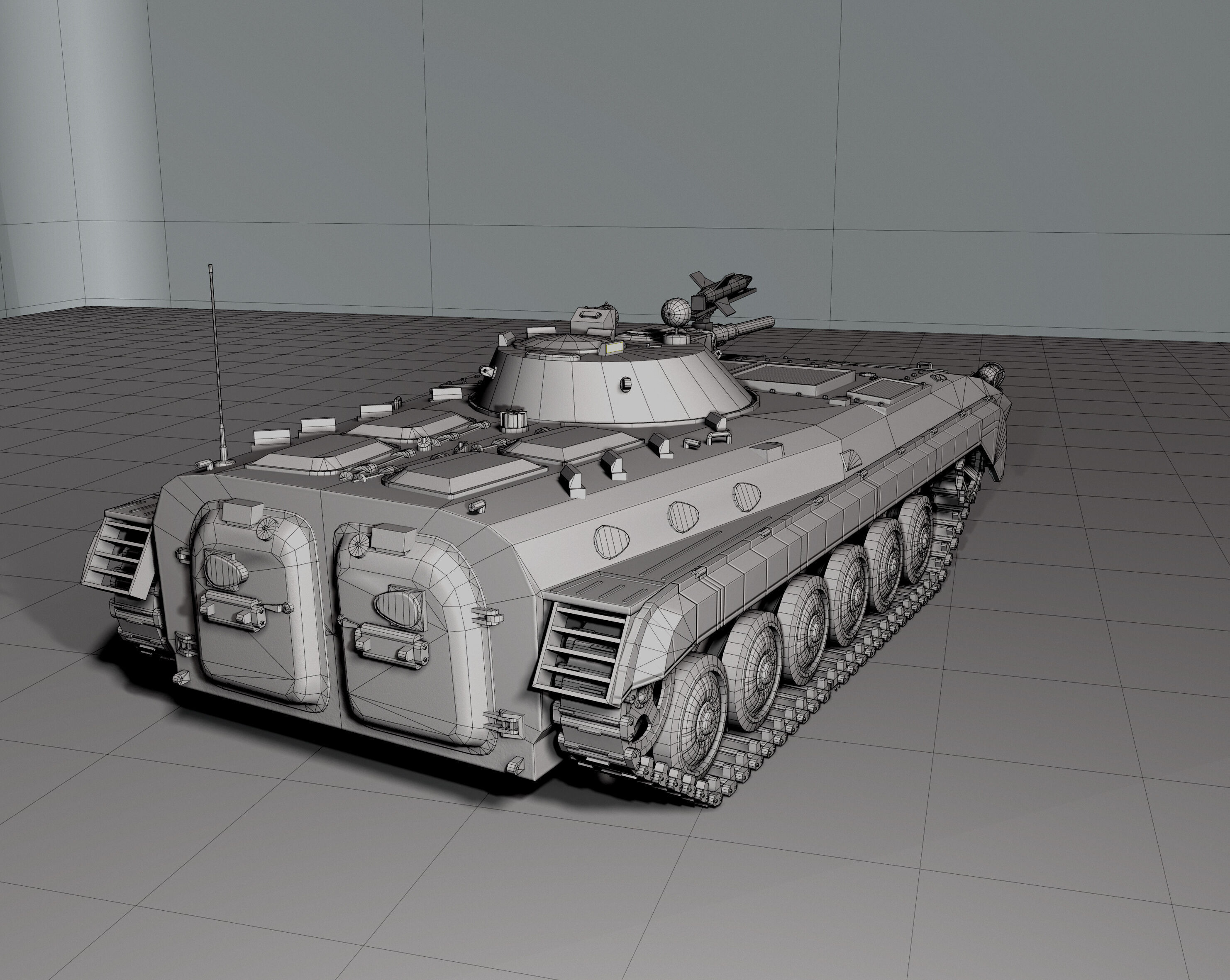 BMP1Tank Low-poly 3D model_5