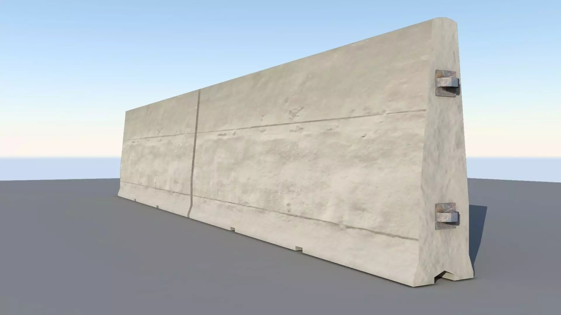 Concrete Road Block  Free low-poly 3D model_0