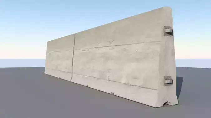Concrete Road Block  Free low-poly 3D model