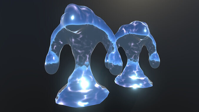 Water elemental low-poly game engine ready 3D model Low-poly 3D model