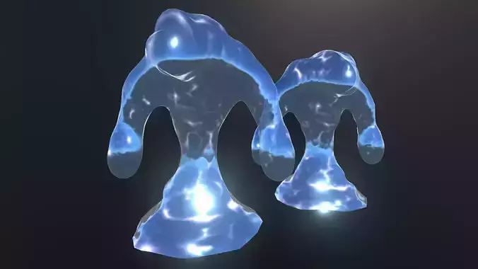Water elemental low-poly game engine ready 3D model Low-poly 3D model