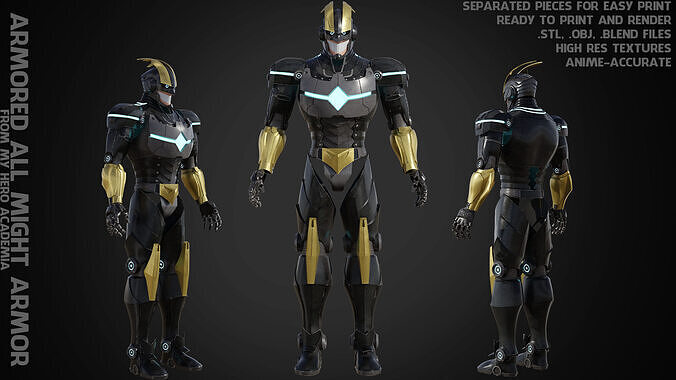 My Hero Academia Armored All Might Full Armor for Cosplay 3D print model