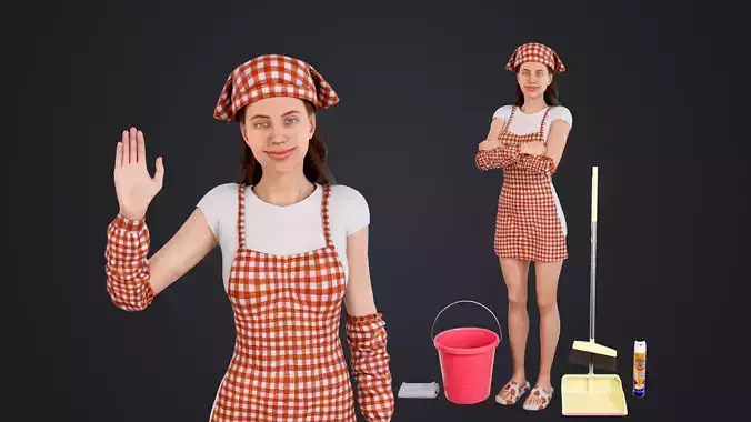 Cleaner Low-poly 3D model