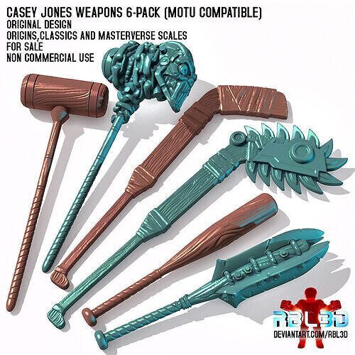  Casey Jones weapons for Motu Origins and classics 3D print model