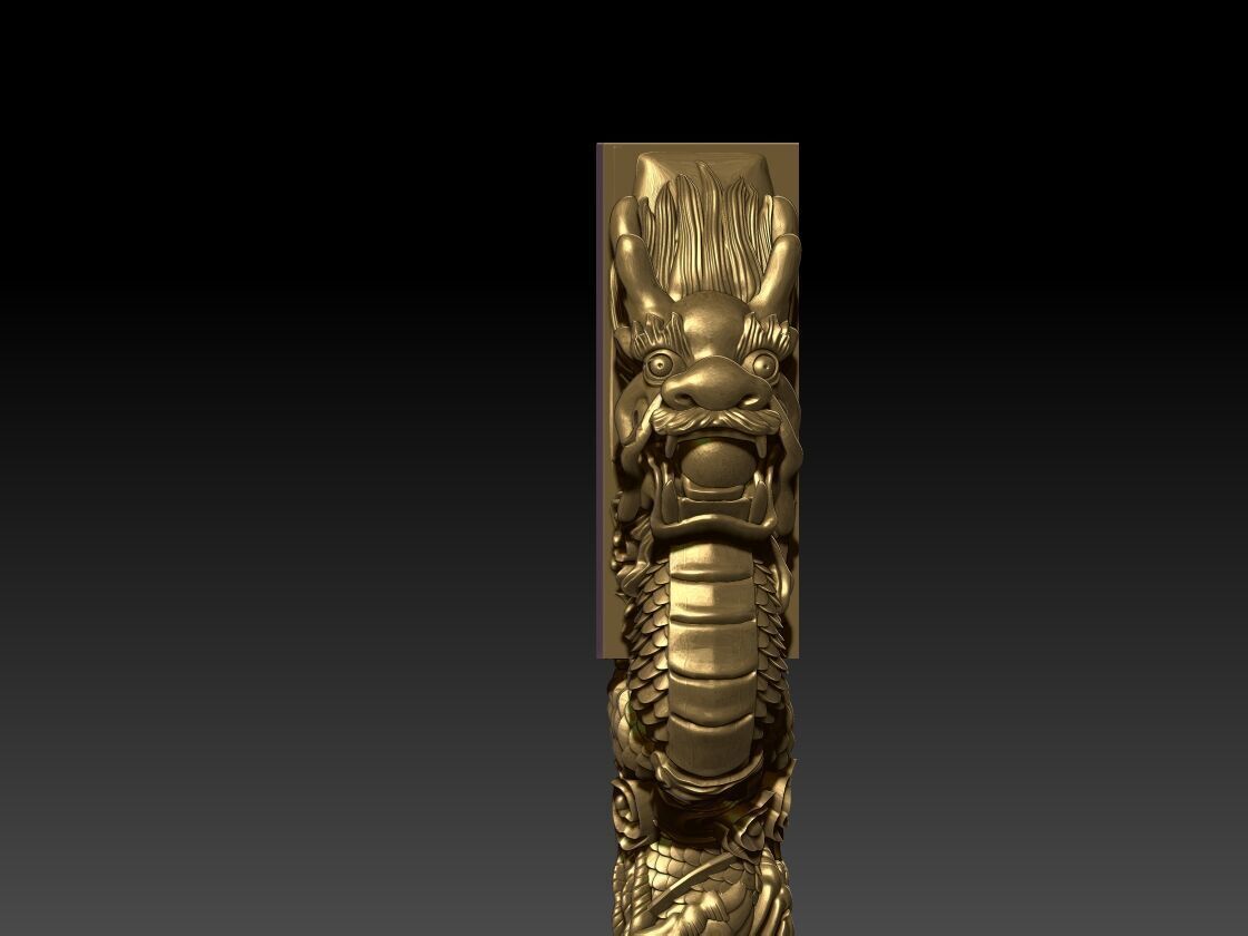 dragon column 05 3D print model_1