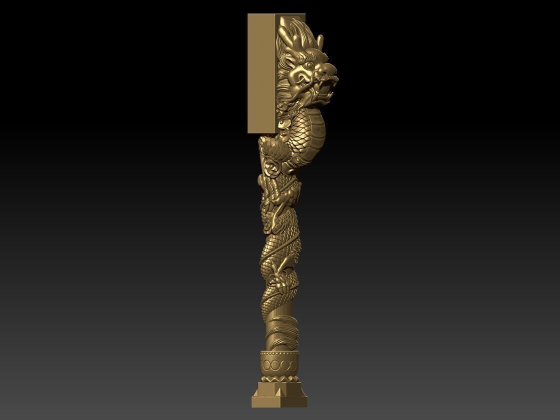 dragon column 05 3D print model_2