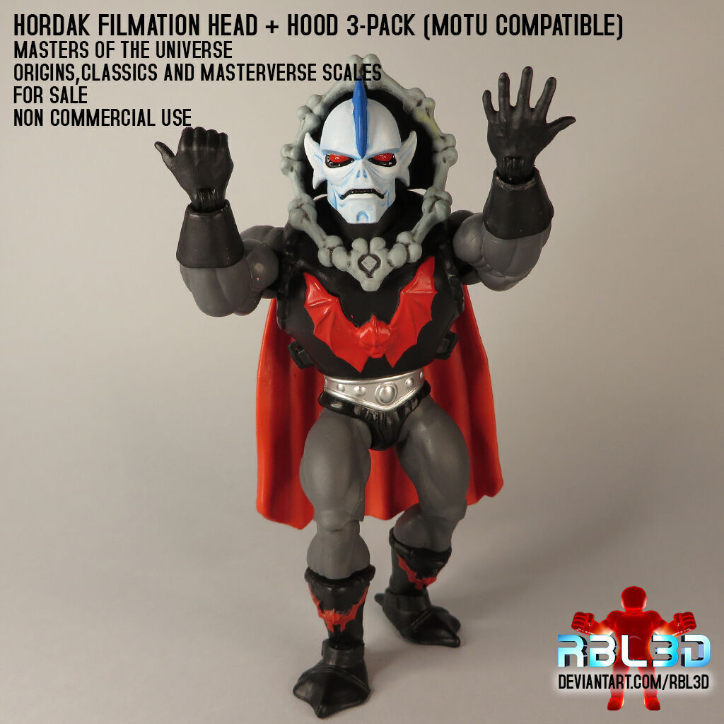  Hordak Cartoon heads and hood Motu compatible 3D print model_4