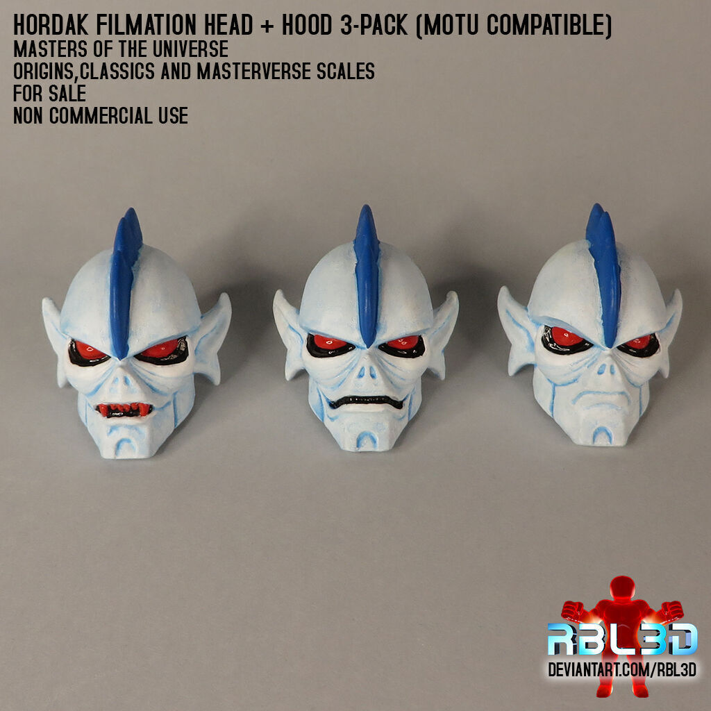  Hordak Cartoon heads and hood Motu compatible 3D print model_9