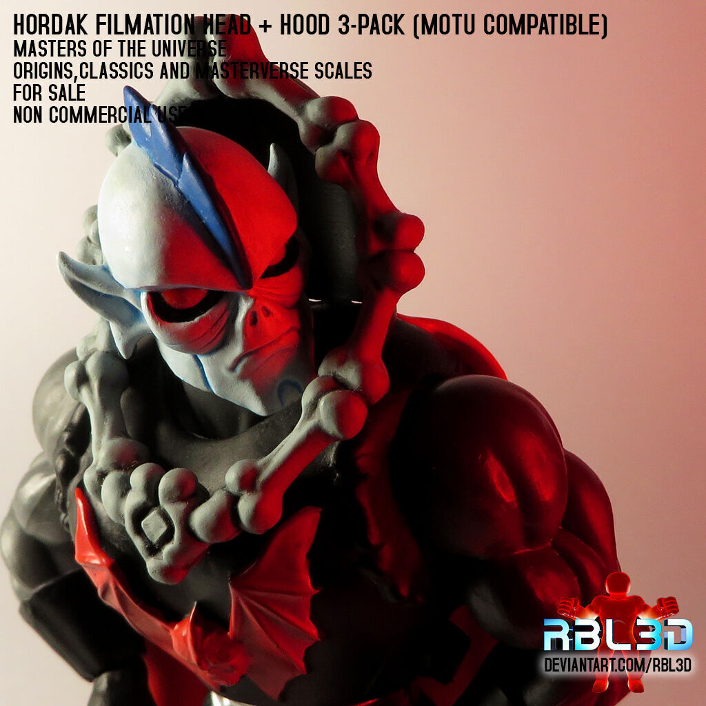  Hordak Cartoon heads and hood Motu compatible 3D print model_7