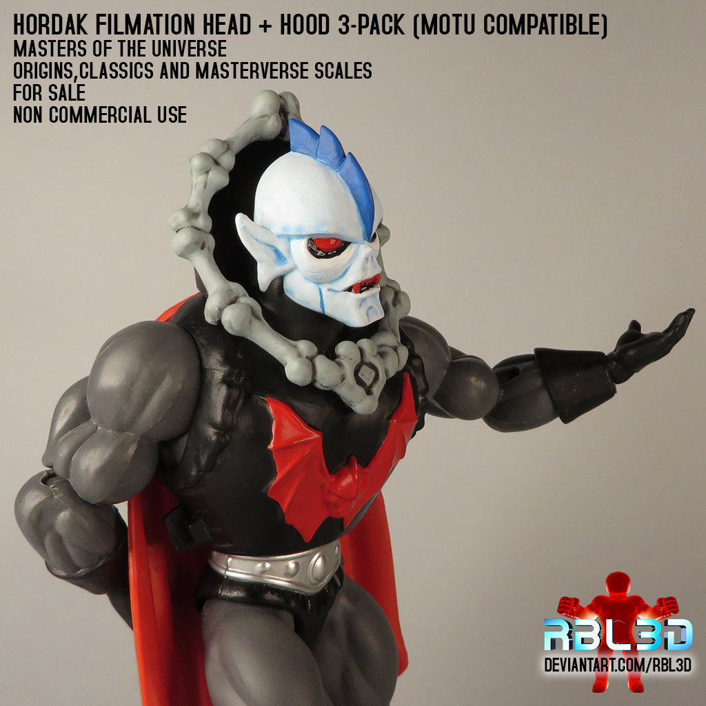  Hordak Cartoon heads and hood Motu compatible 3D print model_3