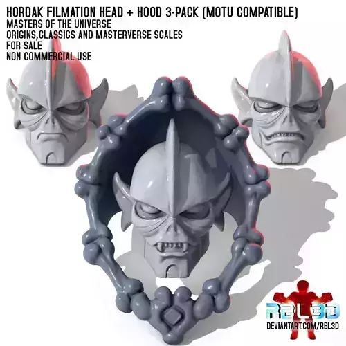  Hordak Cartoon heads and hood Motu compatible