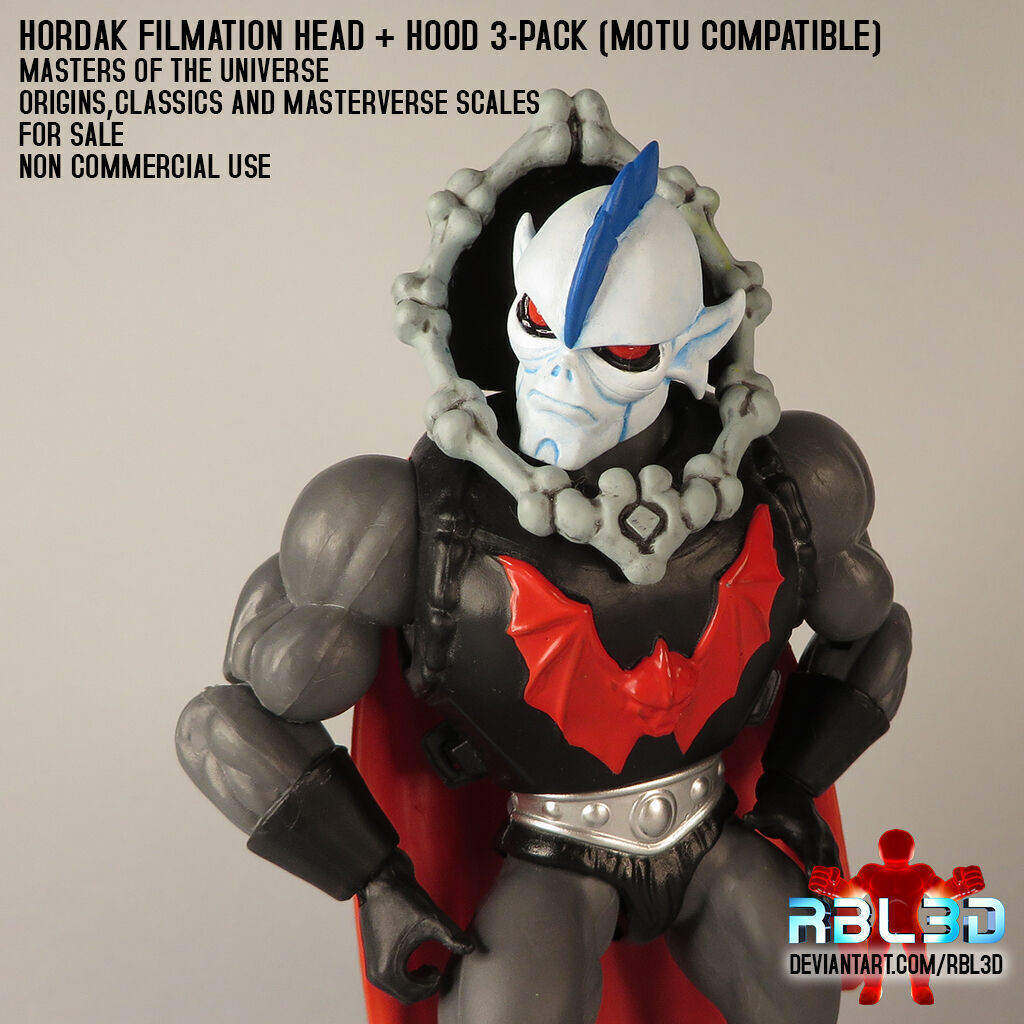  Hordak Cartoon heads and hood Motu compatible 3D print model_6