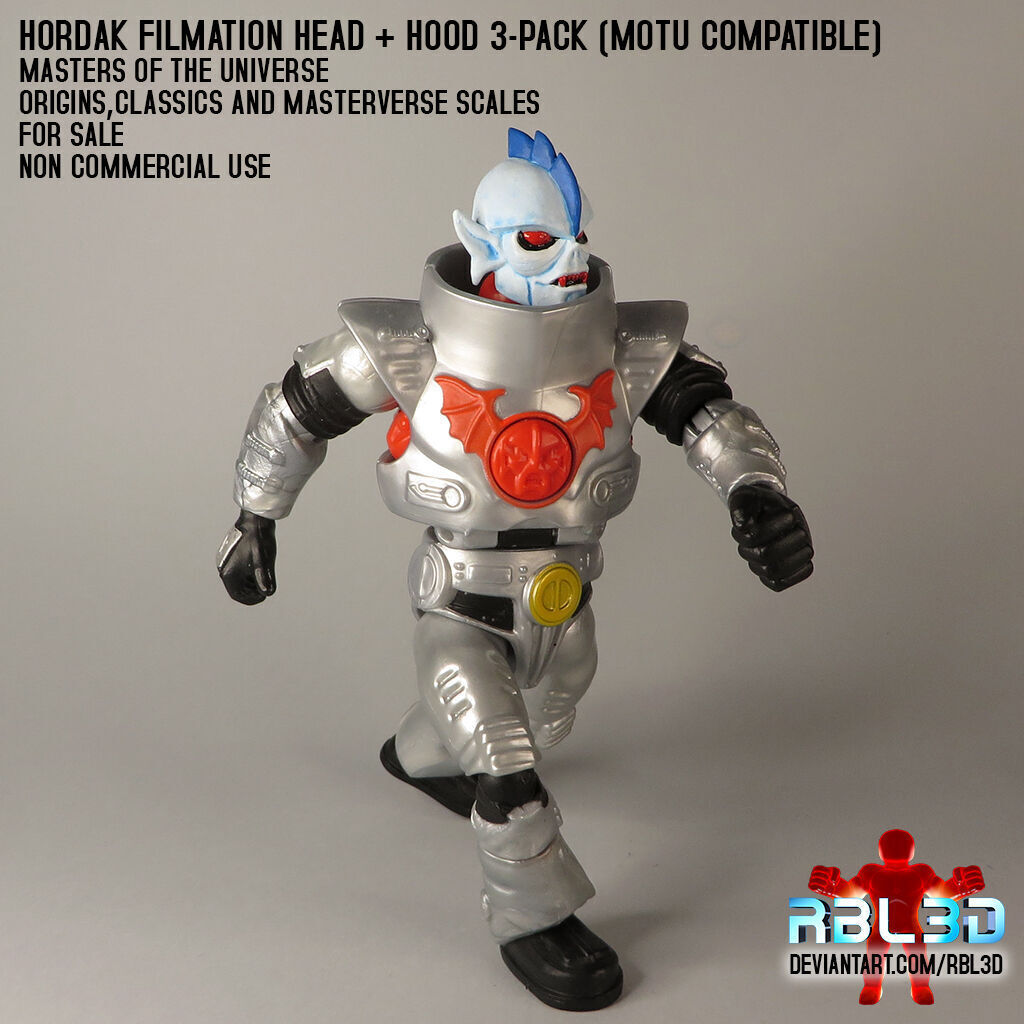  Hordak Cartoon heads and hood Motu compatible 3D print model_8