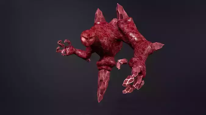 Crystal elemental low-poly game engine ready 3D model Low-poly 3D model