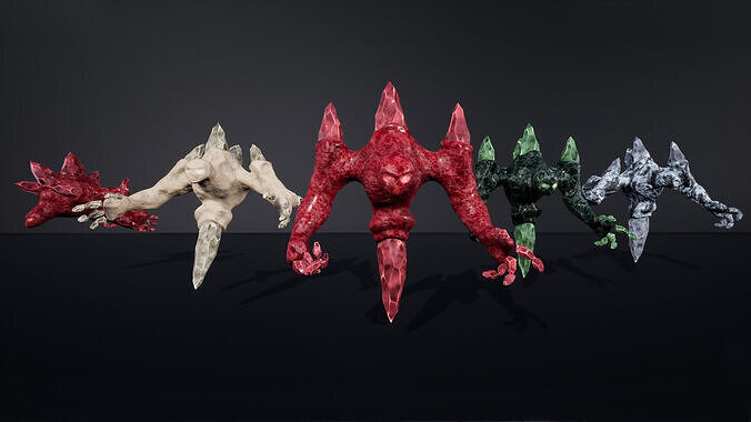 Crystal elemental low-poly game engine ready 3D model Low-poly 3D model