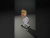 Animated Businessman Character with Blonde Hair in White Suit... Low-poly 3D model_2