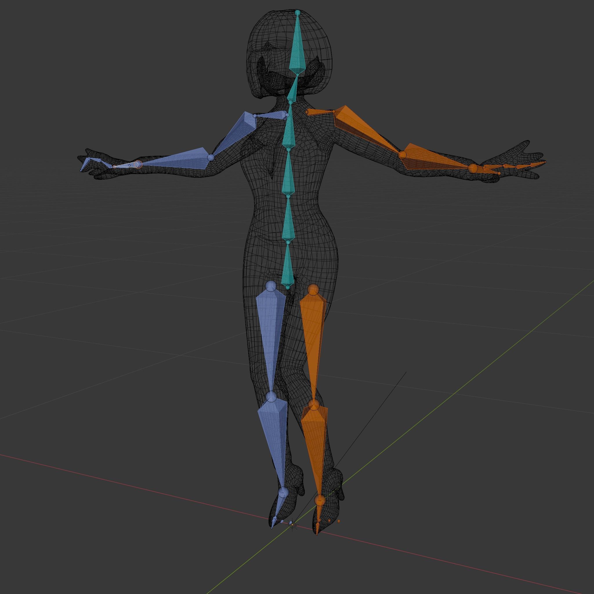 Stylish Female Model with Short Hair  Fully Rigged and Animated Low-poly 3D model_6