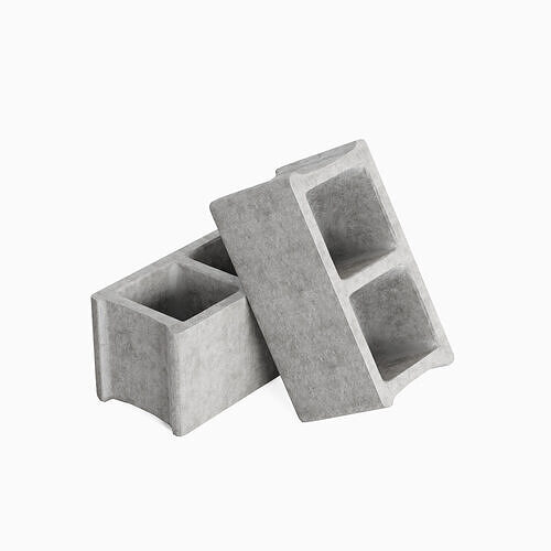 Concrete Construction Blocks 03 Low-poly 3D model