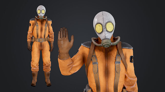 Radioactive Soldier Low-poly 3D model