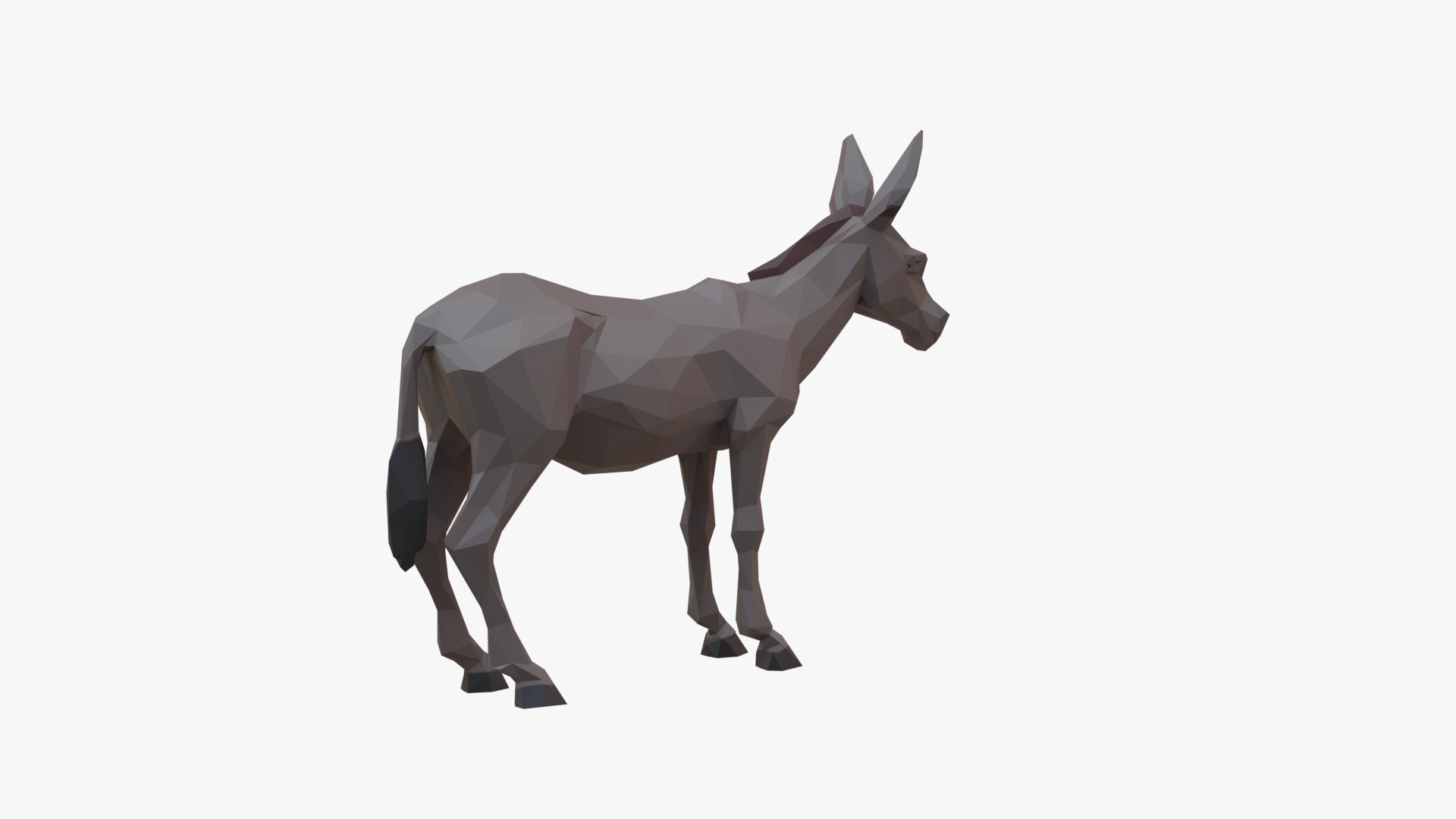 Hinny donkey low poly Low-poly 3D model_4