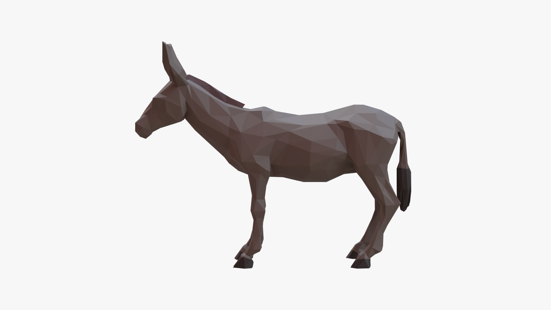 Hinny donkey low poly Low-poly 3D model_2