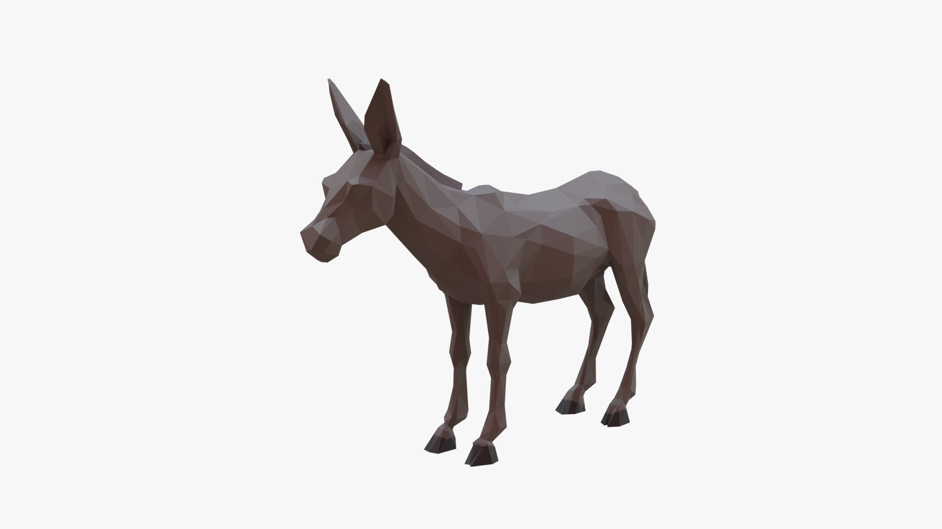 Hinny donkey low poly Low-poly 3D model_1