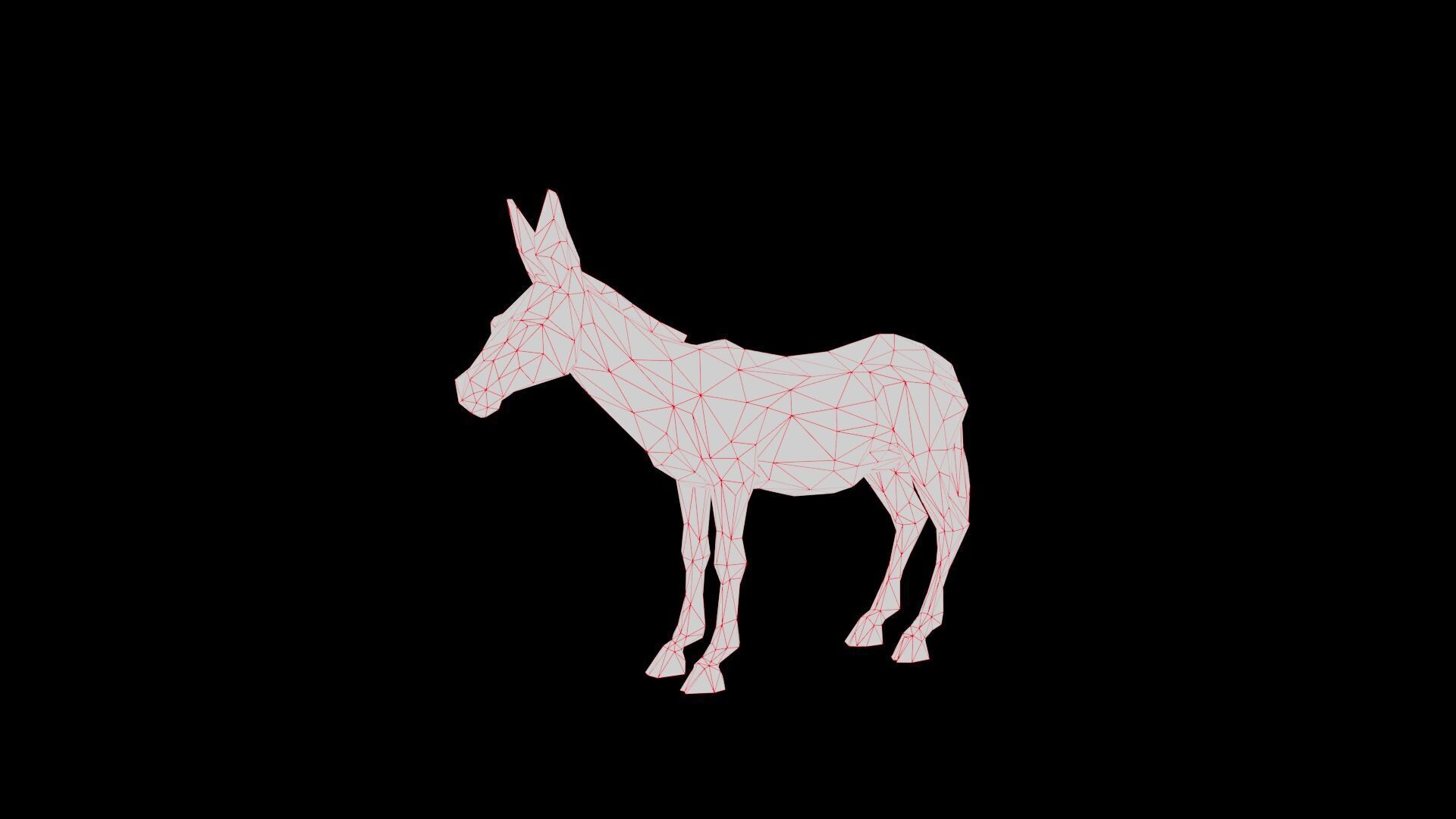 Hinny donkey low poly Low-poly 3D model_6