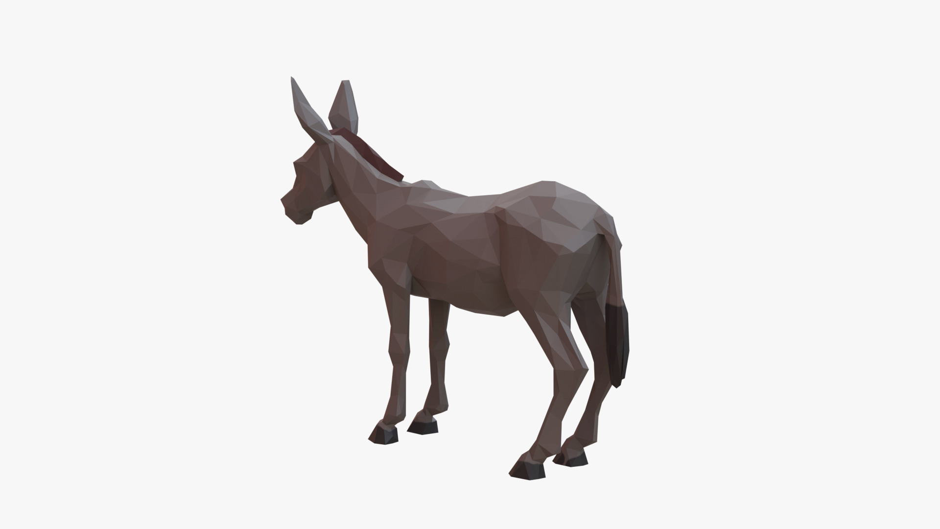 Hinny donkey low poly Low-poly 3D model_3
