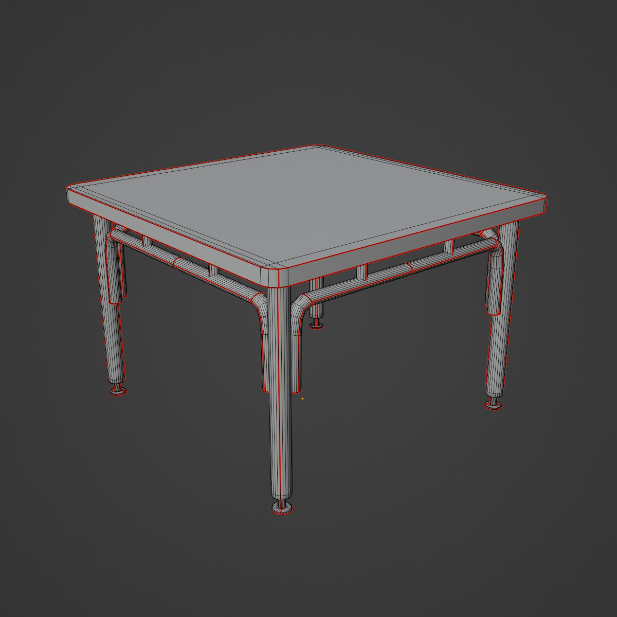 Metallic Table 06 Low-poly 3D model_8
