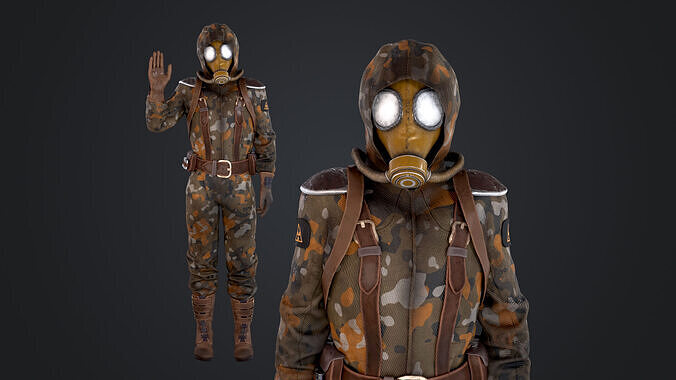 Radioactive Soldier Low-poly 3D model
