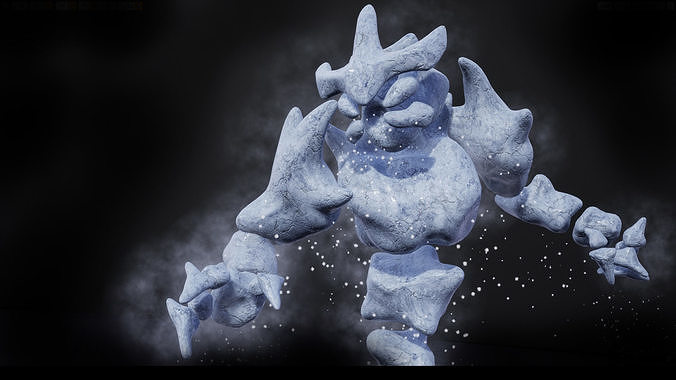 Ice elemental low-poly game engine ready 3D model Low-poly 3D model