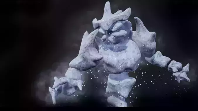 Ice elemental low-poly game engine ready 3D model Low-poly 3D model