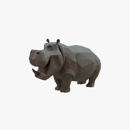 Hippopotamus low poly Low-poly 3D model
