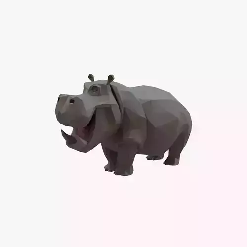 Hippopotamus low poly Low-poly 3D model Hippopotamus low poly Low-poly 3D model