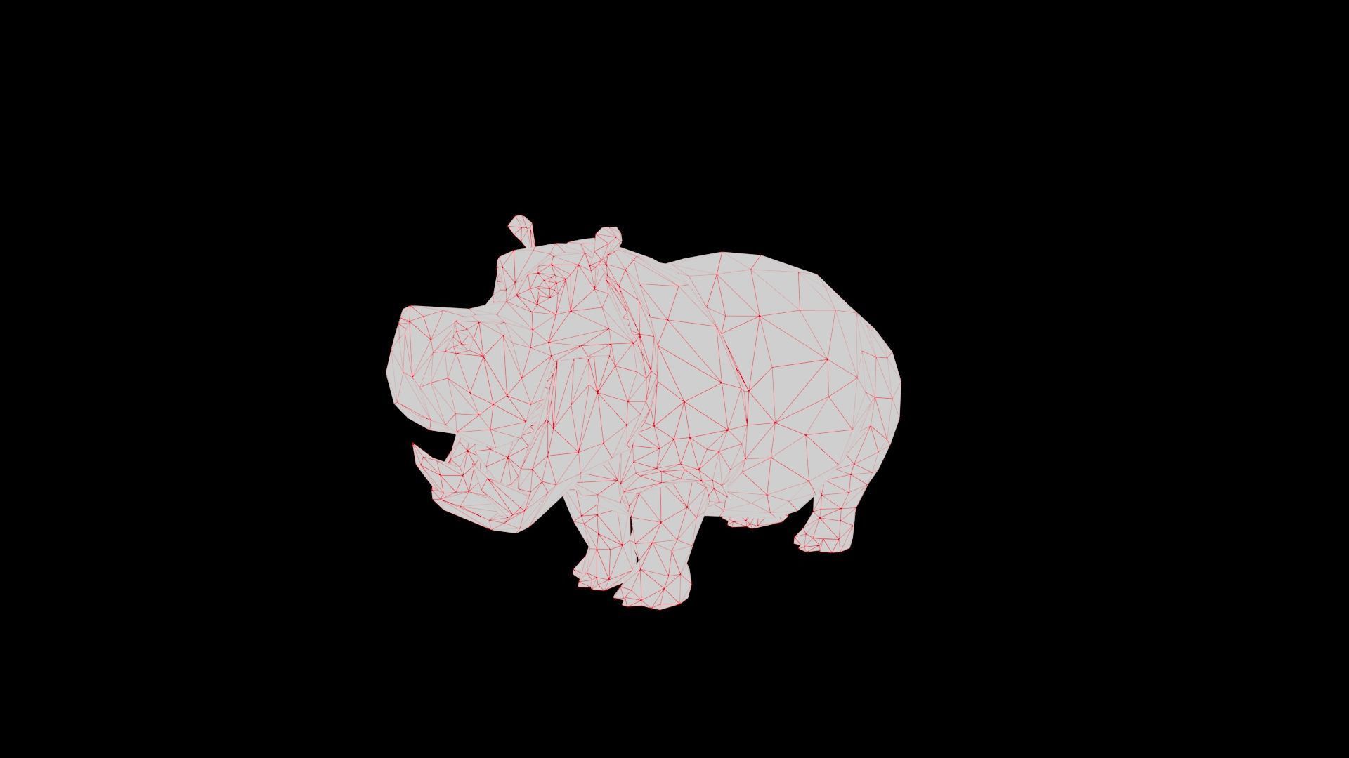 Hippopotamus low poly Low-poly 3D model_6