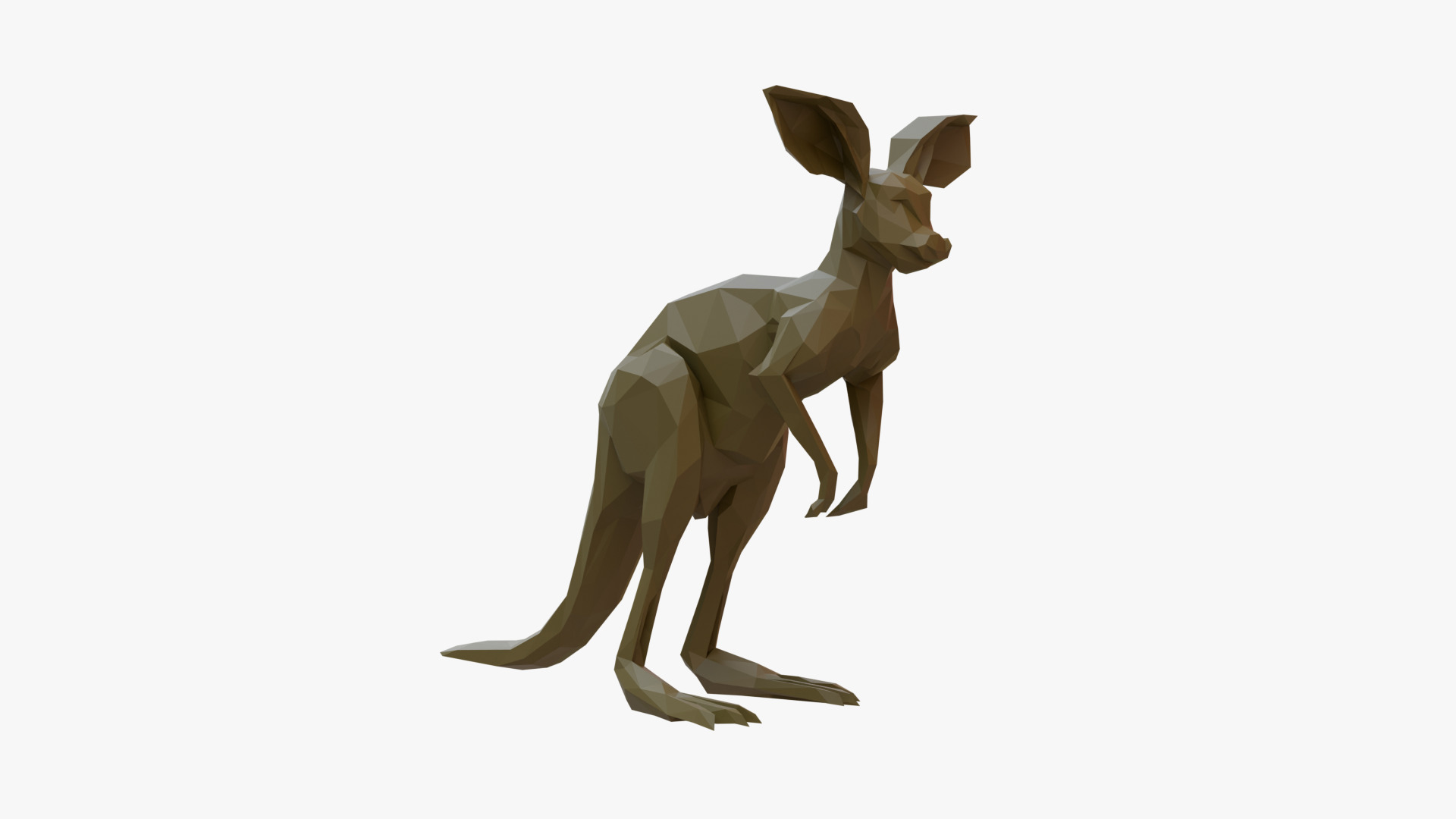 Kangaroo low poly Low-poly 3D model_3