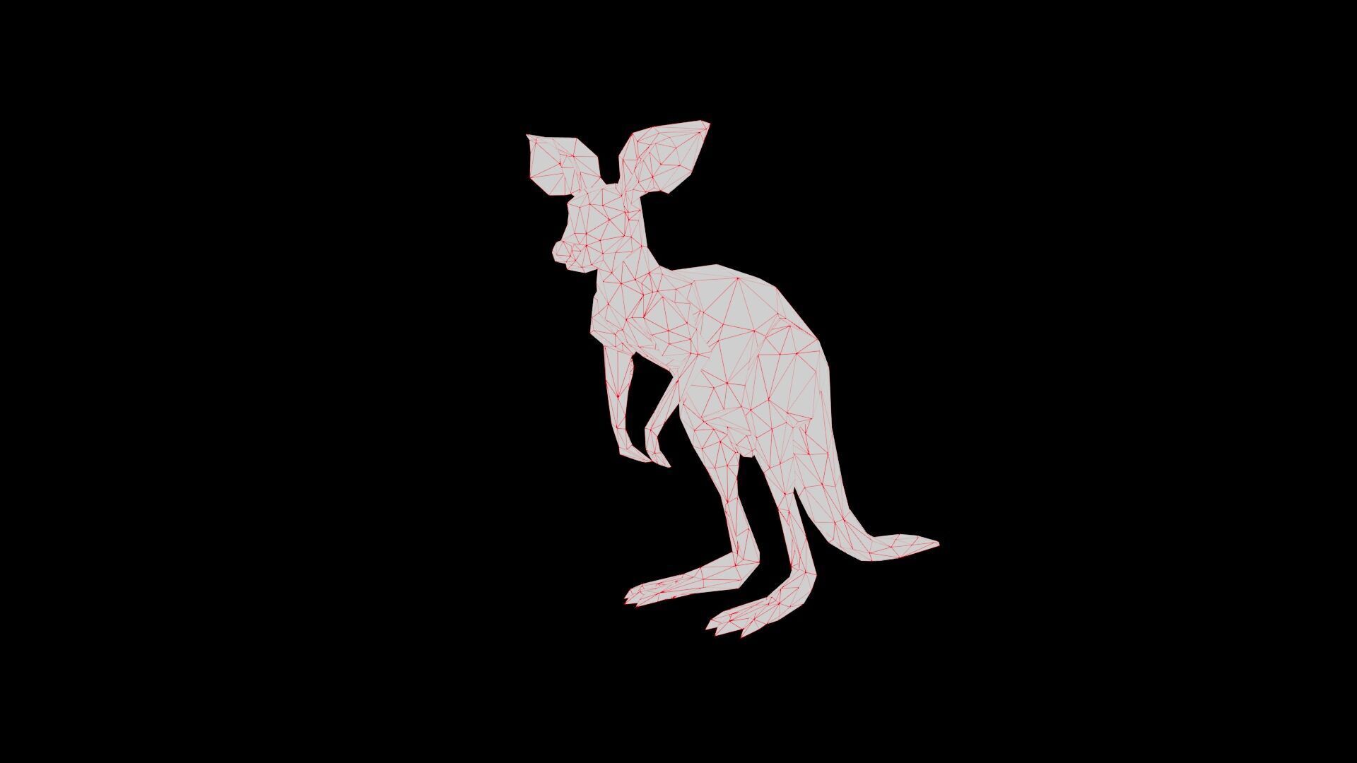 Kangaroo low poly Low-poly 3D model_6