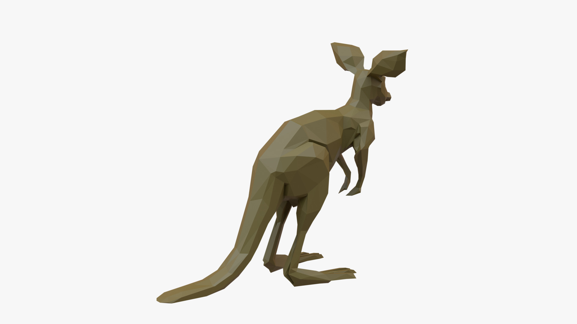 Kangaroo low poly Low-poly 3D model_4