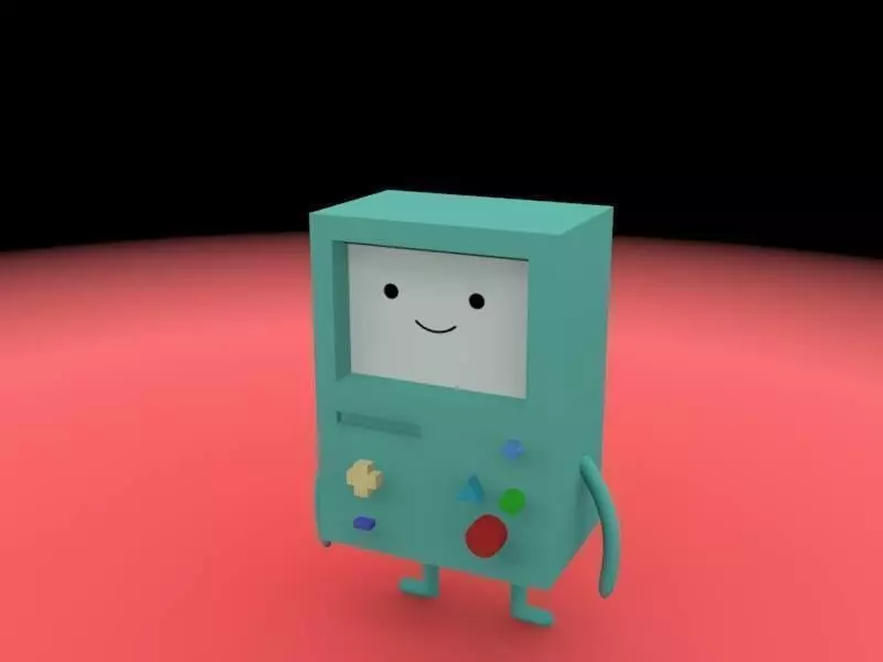 BMO game console from adventure time Free low-poly 3D model_0