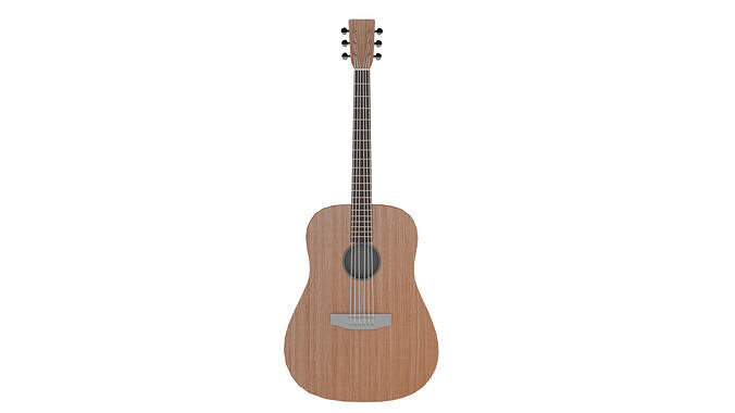 Realistic Acoustic Guitar 3D Model Low-poly 3D model