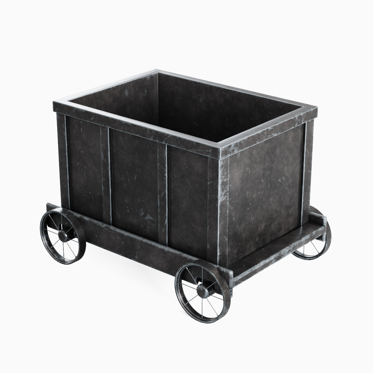 Mining Trolley Set Low-poly 3D model_18