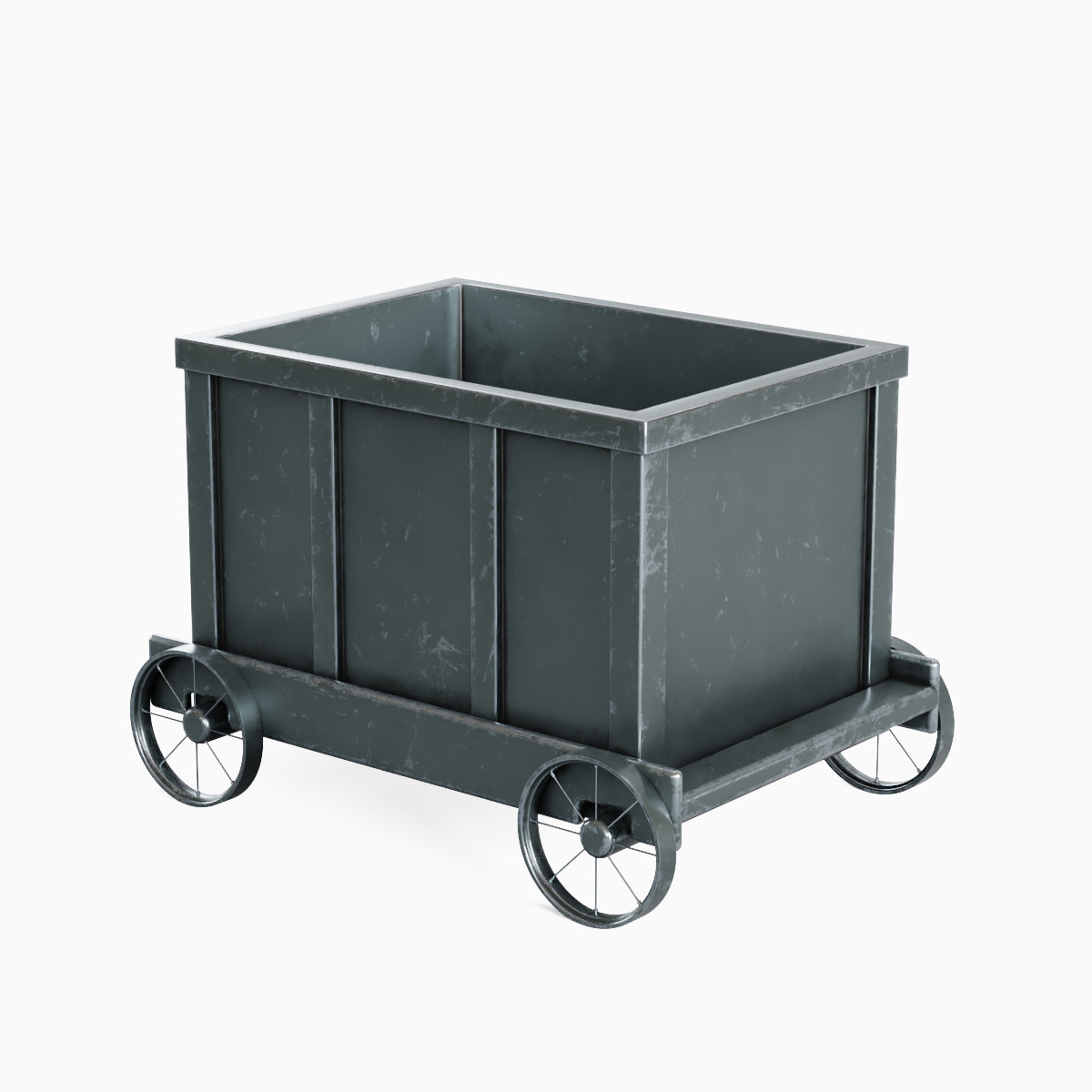 Mining Trolley Set Low-poly 3D model_3