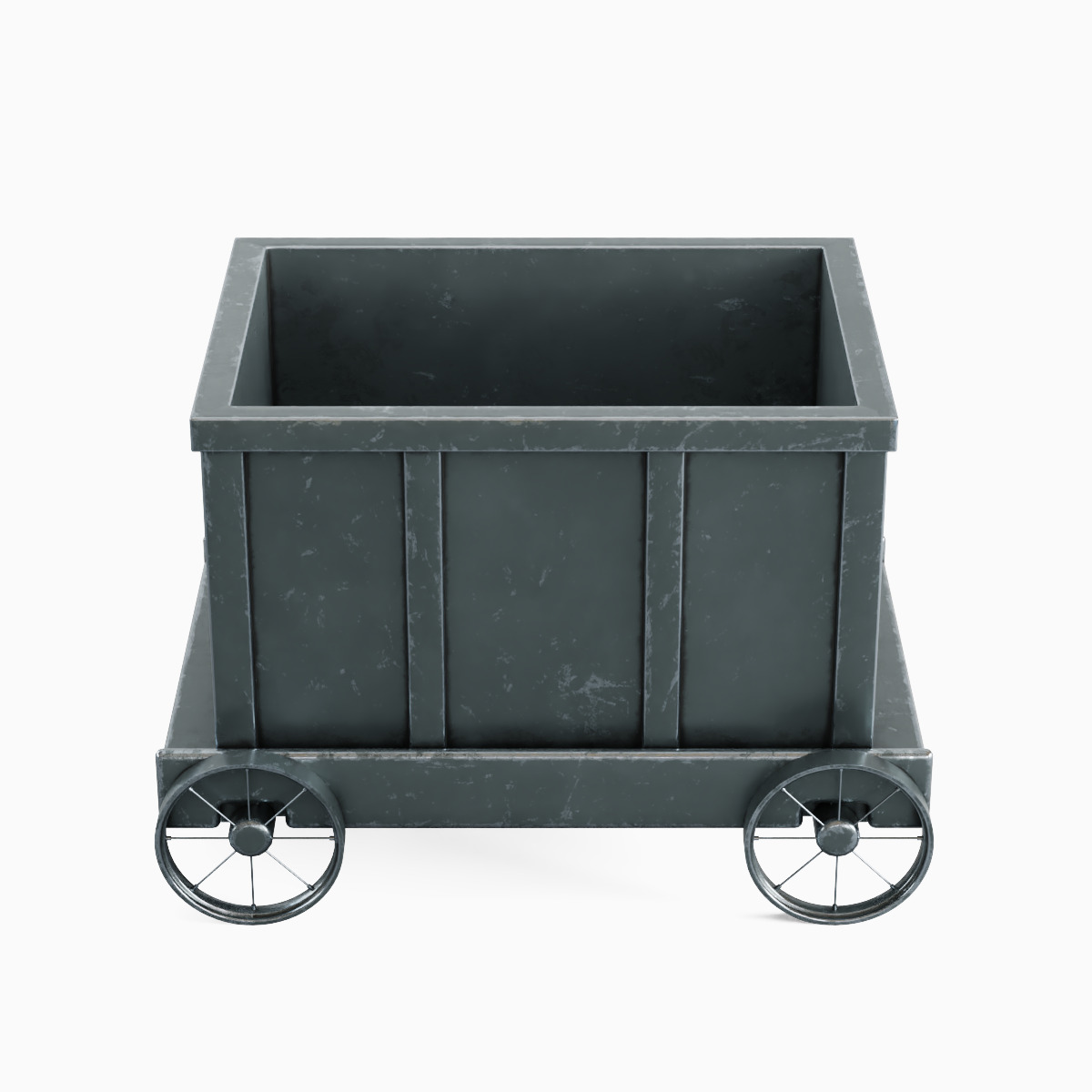 Mining Trolley Set Low-poly 3D model_4